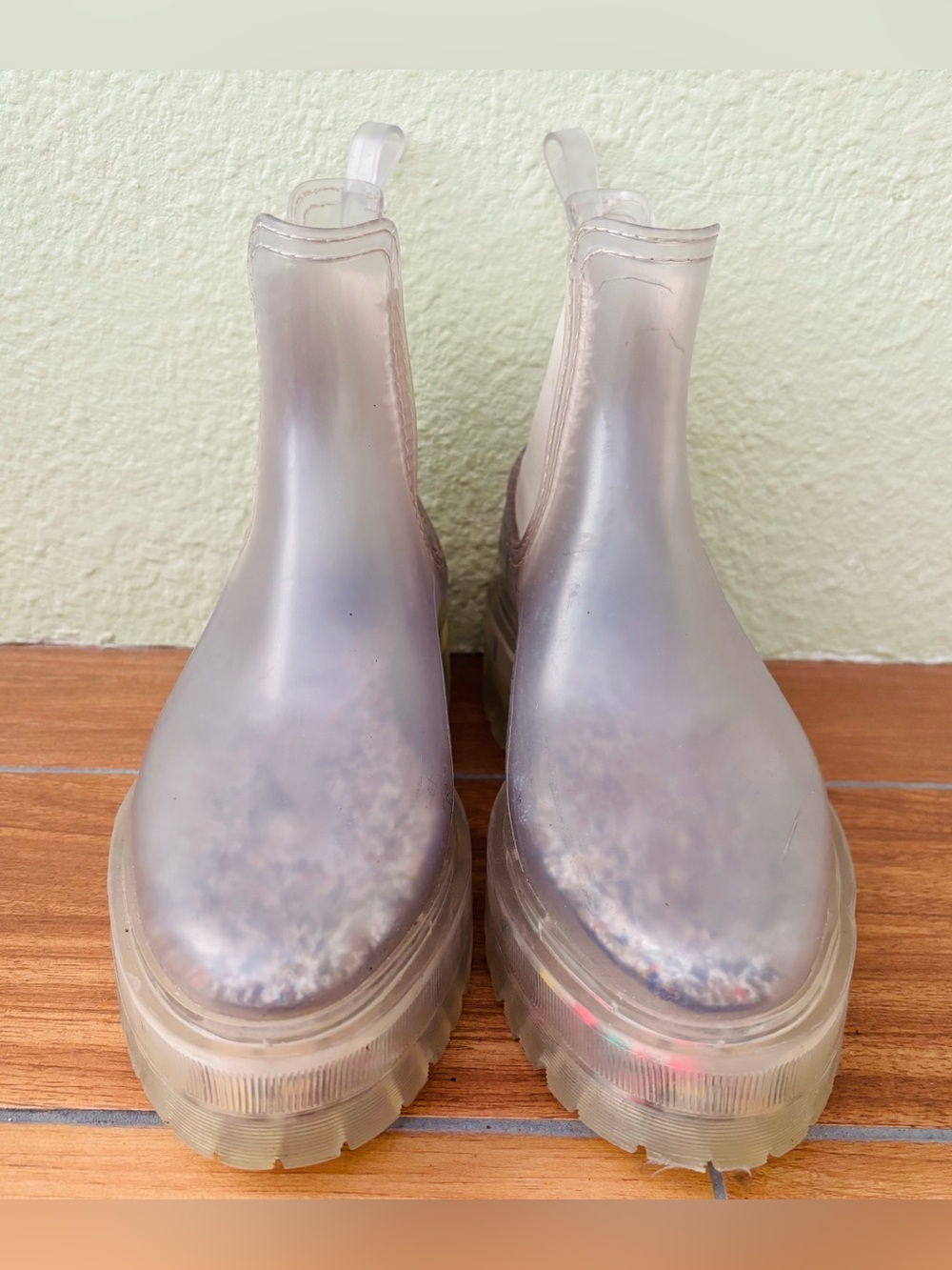 NWOB Lemon Jelly Ravyn Jelly Platform Clear Boots Size: EU 38 or US 7.5 - Picture 7 of 12